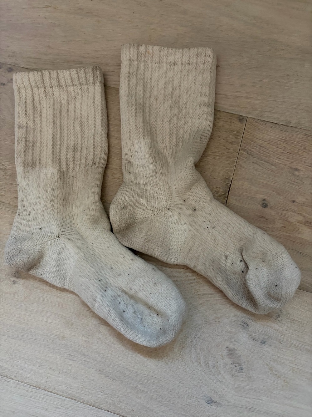 Off White Wool Crew Socks